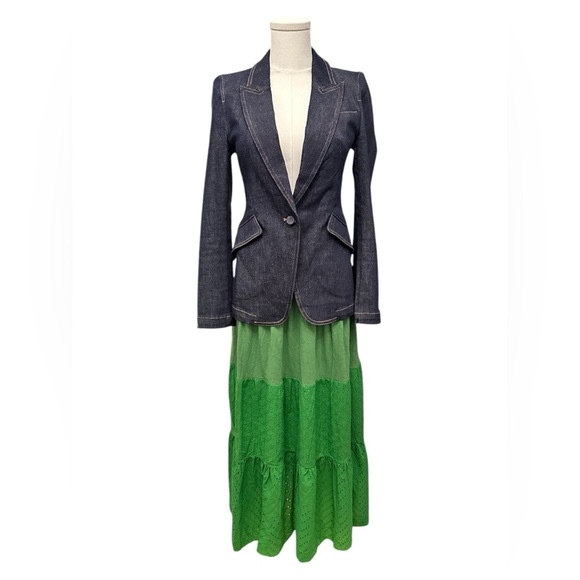 WHITE STUFF Green Maxi Skirt Convertible Dress Marissa Broderie Women Sz 6 $144 - Picture 9 of 13